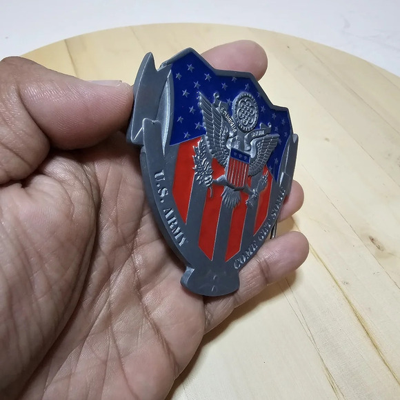 GREAT AMERICAN PRODUCT 2007 BELT BUCKLE UNITED STATES ARMY "COME GET SOME" see p - Picture 5 of 9